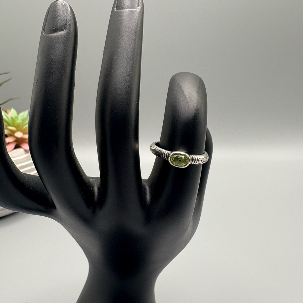 Sterling Silver and Peridot Ring Sz 7